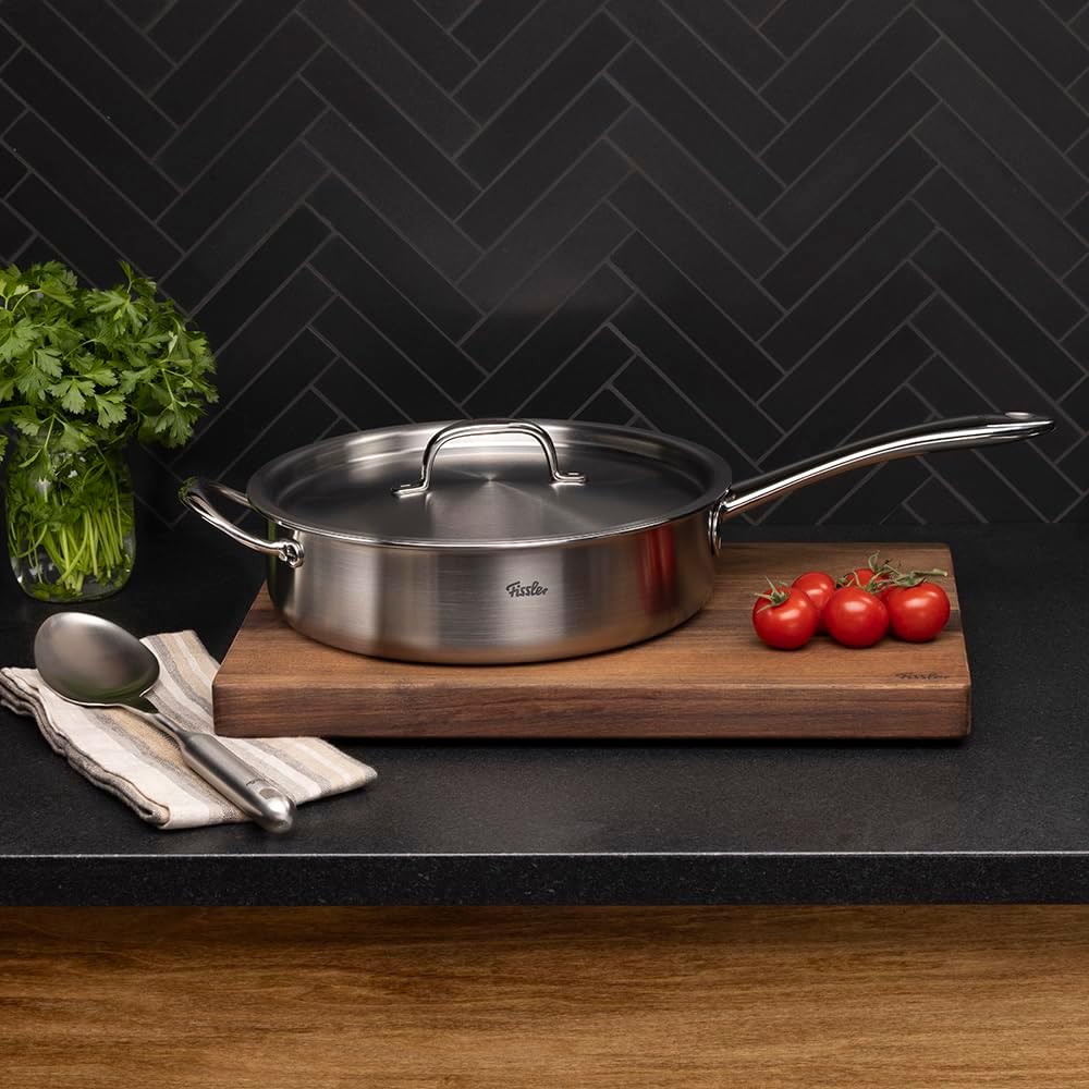 Fissler M5 Pro-Ply 5-ply Stainless Steel Sauté Pan with Metal Lid, 5 Quart