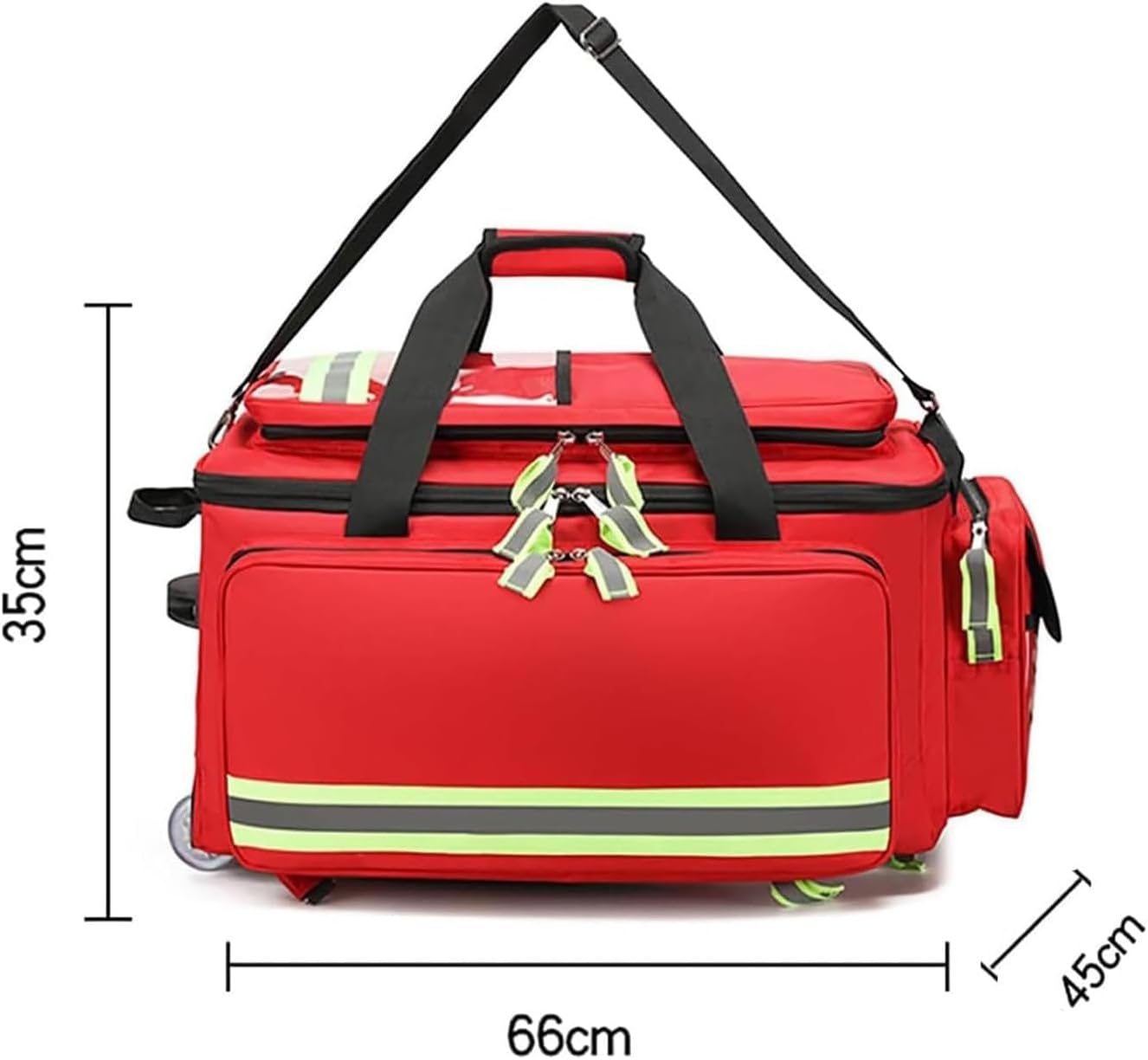 COYEUX Rolling Medical Bag with Wheels, Empty Emergency Response Supplies Bag, with Compartments, for EMT, EMS, Home Health Care