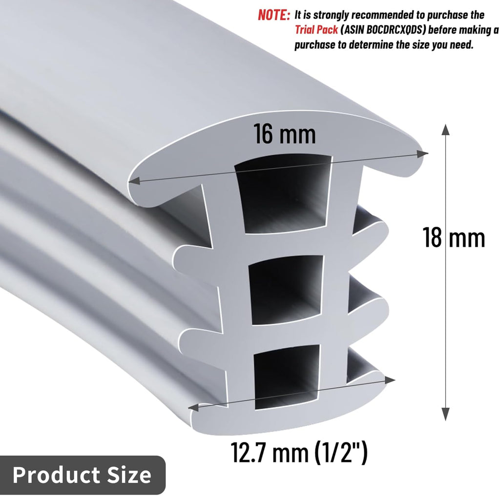 Flexible EPDM Rubber Strip (100 ft Long and 1/2 inch Wide) for Concrete Crack Repair and Replacement - Weather and Aging Resistant Expansion Joint Filler for Driveways and Sidewalks