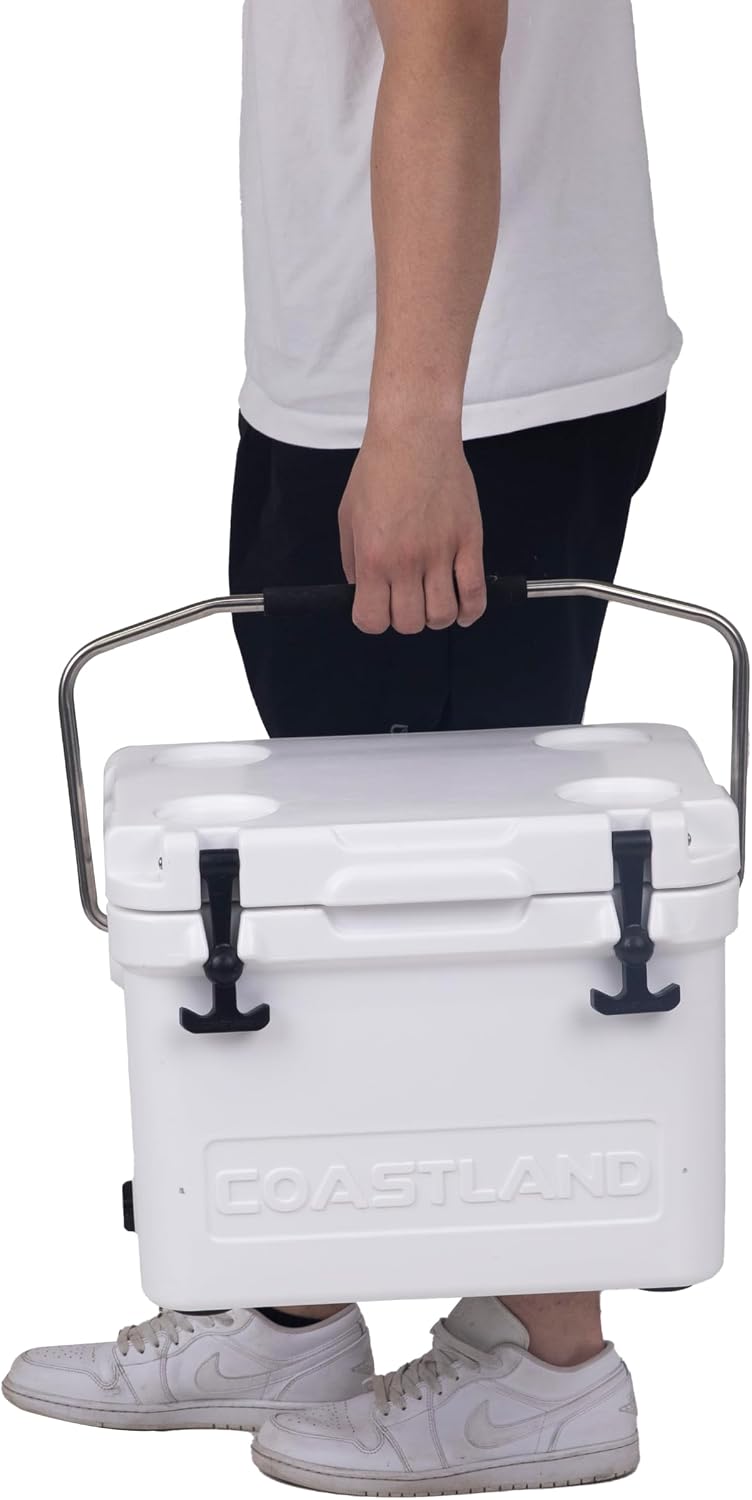 Coastland Bay Series Cooler Premium Everyday Use Insulated Rotomolded Cooler, Small Ice Chest for Tight Spaces, Soccer Games, & Tailgates
