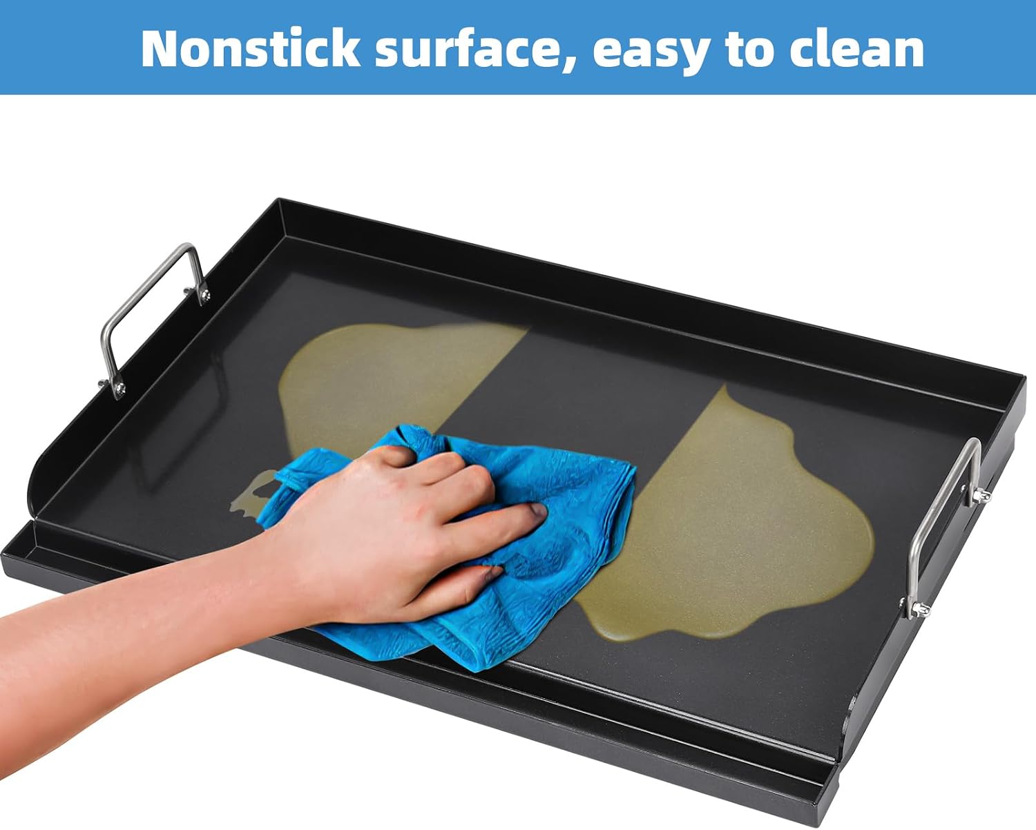 Universal Griddle Plate for Gas Grill – Premium Ceramic Coating Cooking Griddle for Gas Stove/Charcoal/Electric, 25x16 Inches, Flat Top Plate Insert for Outdoor Grill
