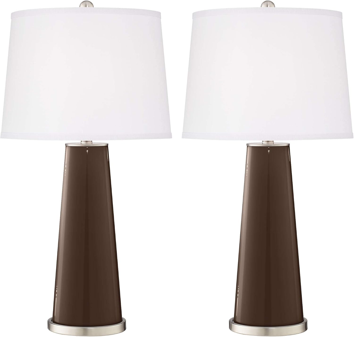 Color + Plus Leo 29 1/2' Modern Glass Carafe Brown Table Lamps Set of 2
