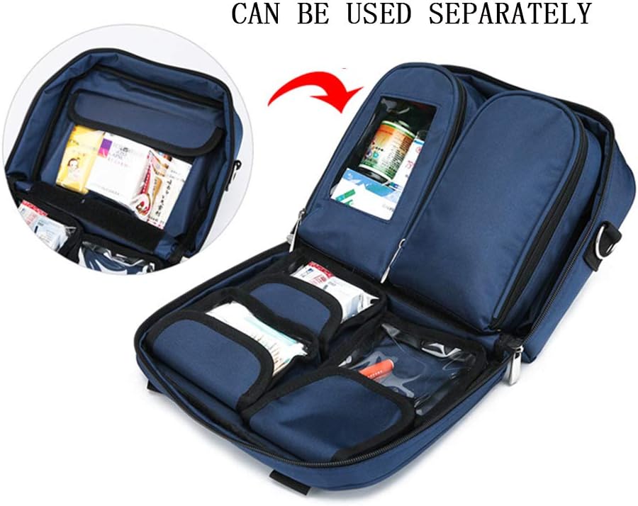 Waterproof First Aid Kit Bag, Compact Survival Insulin Cold Storage with Labeled Compartments for Home, Workplace, Car, Caravan, Travel, Camping, Hiking