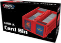 BCW Collectible Card Bin – (6-Pack, Red) | Holds up to 1600 Cards | Plastic Storage Box for Pokémon, MTG & Sports Cards