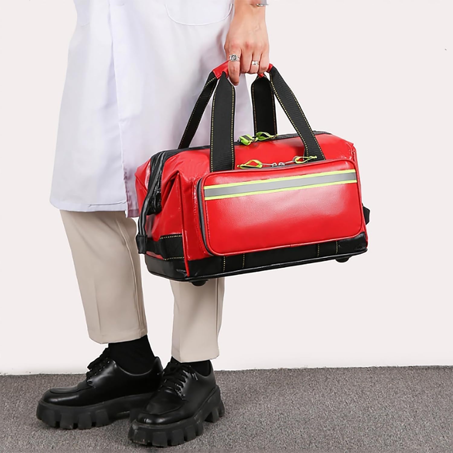 Emergency Medical Assistant Bag Empty, Medicine Storage Bag, Professional First Responder Bag with Multiple Pockets(A,Small)