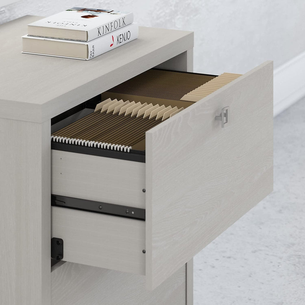 Bush Furniture Lateral File Cabinet with Satin Silver Hardware | Echo Collection 2 Drawer Filing Unit for Home Office or Professional | 31Wx20Lx30H