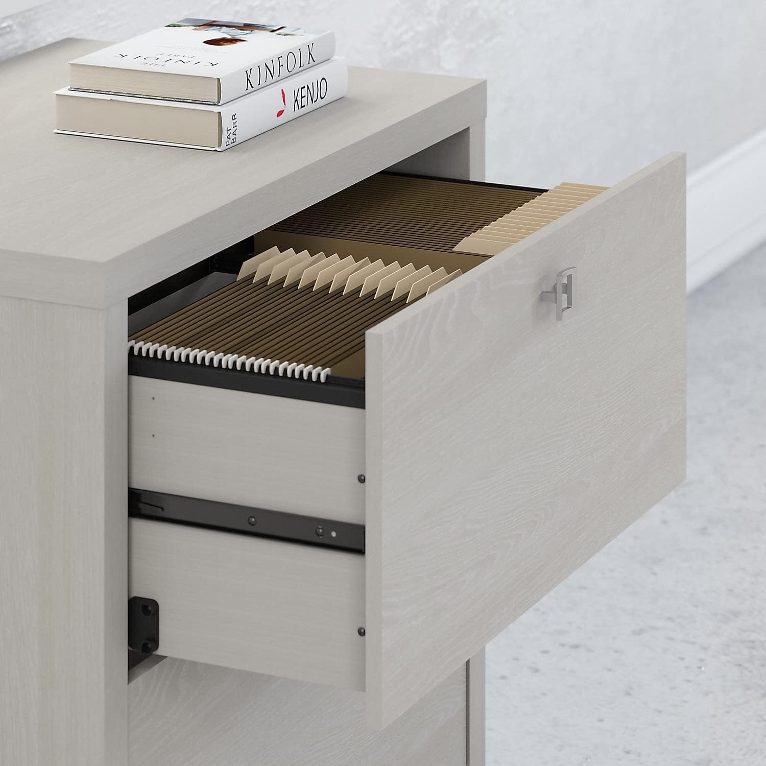 Bush Furniture Lateral File Cabinet with Satin Silver Hardware | Echo Collection 2 Drawer Filing Unit for Home Office or Professional | 31Wx20Lx30H