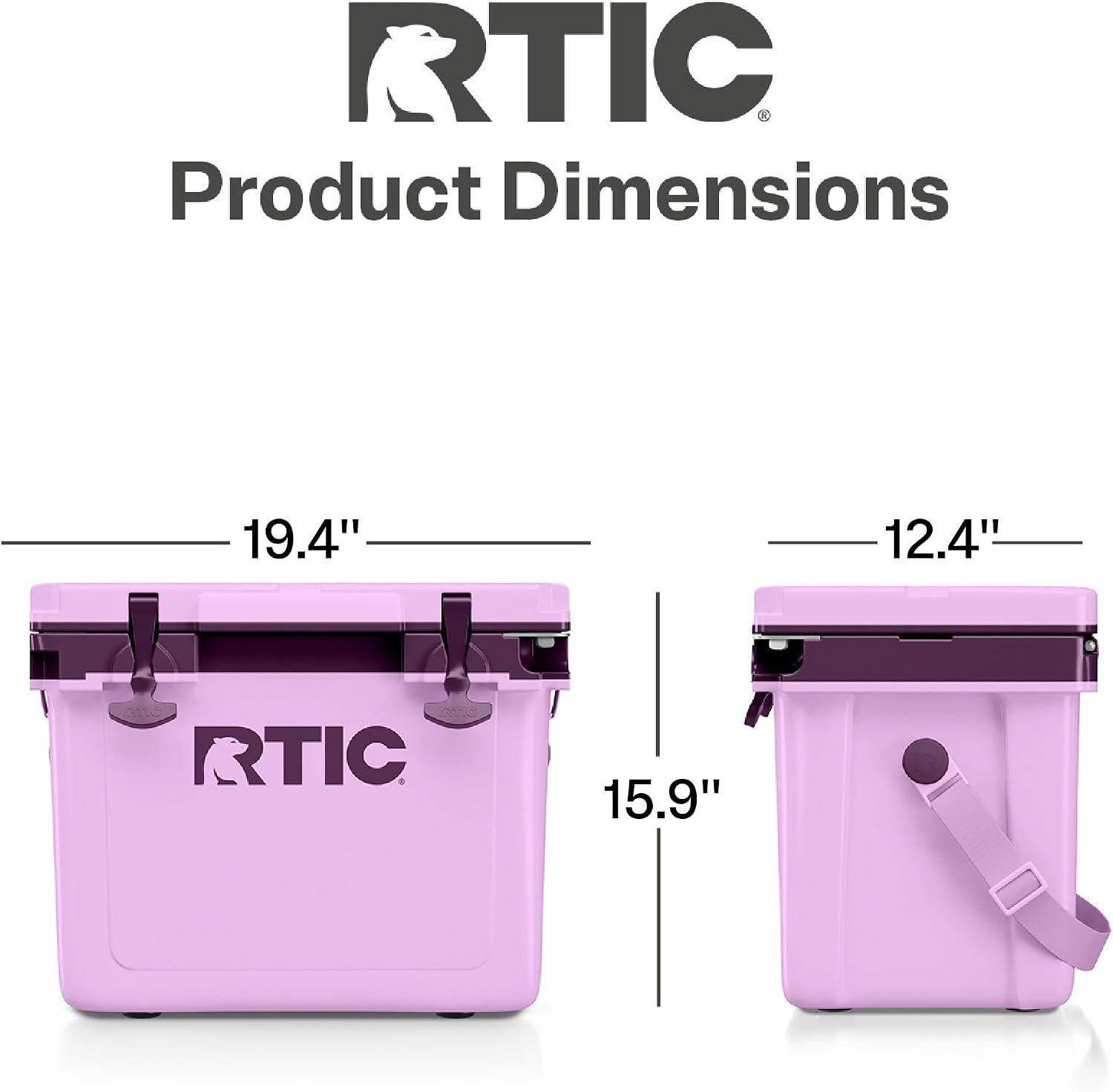 RTIC Ultra-Light Hard Cooler Insulated Portable Ice Chest Box for Drink, Beverage, Beach, Camping, Picnic, Fishing, Boat, Barbecue, 30% Lighter Than Rotomolded Coolers
