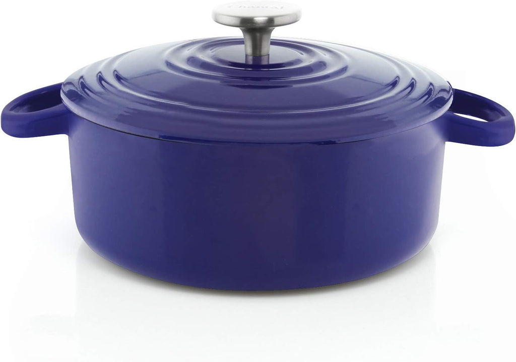 Chantal Cast Iron Dutch Oven, 3 qt, US Formulated Premium Enamel, Cobalt Blue