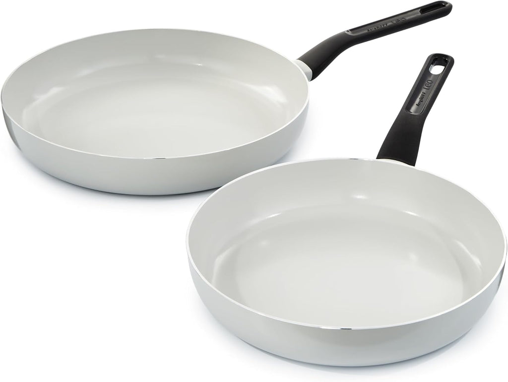 Berghoff Leo Glints 2Pc Nonstick Ceramic Large Frying Pan Set Recycled Aluminum CeraGreen Non-toxic Coating Stay-cool Handle Induction Pans, Spirit