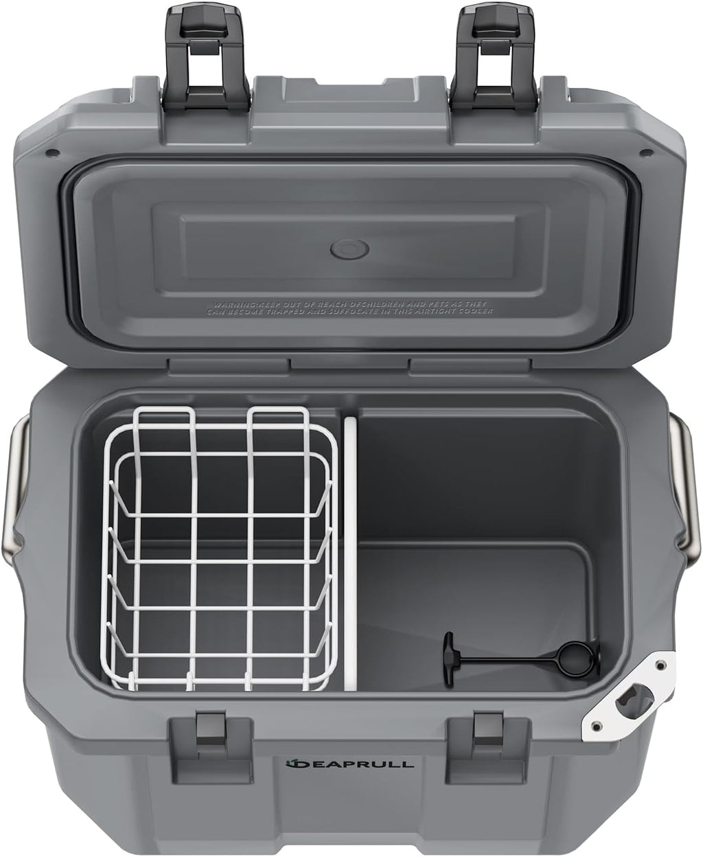 Hard Cooler, Insulated Ice Chest Box Holds Ice for More Days, Portable Cooler with Handle, Cup Holders, Double Latches for Camping Drink, Beach, Picnic, Fishing, Boat, Barbecue