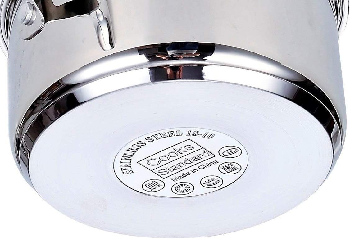 Cooks Standard Professional Cookware Set, Stainless Steel Pots Kitchen Set Includes Saucepans, Sauté Pan, Dutch Oven with Lids - Induction Compatible, 8-Piece