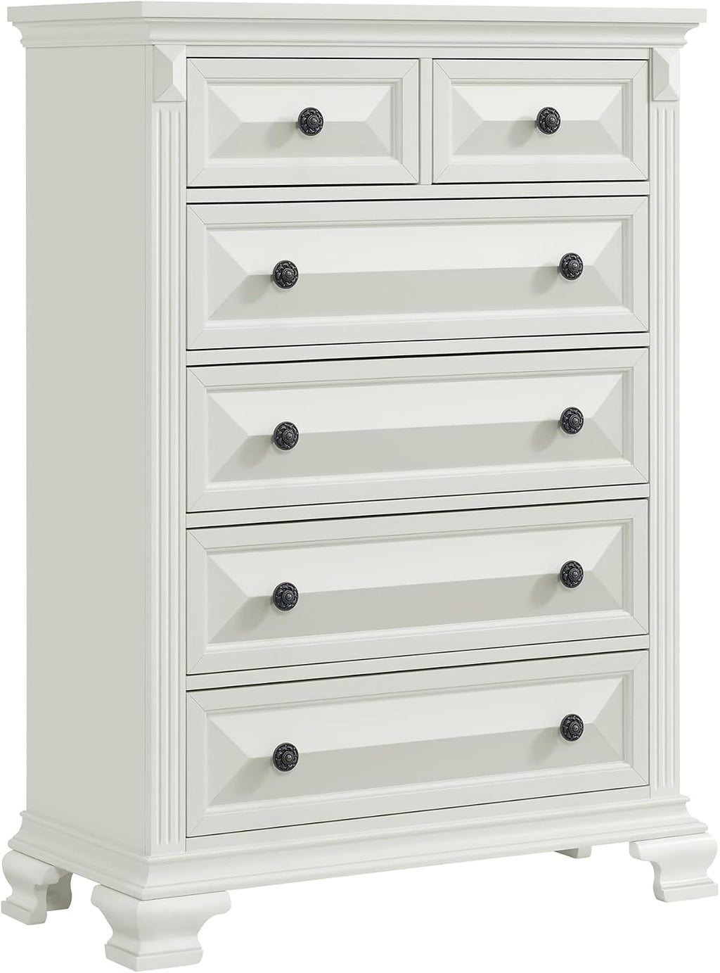 Picket House Furnishings Sumner King Panel 5PC Bedroom Set in Antique White