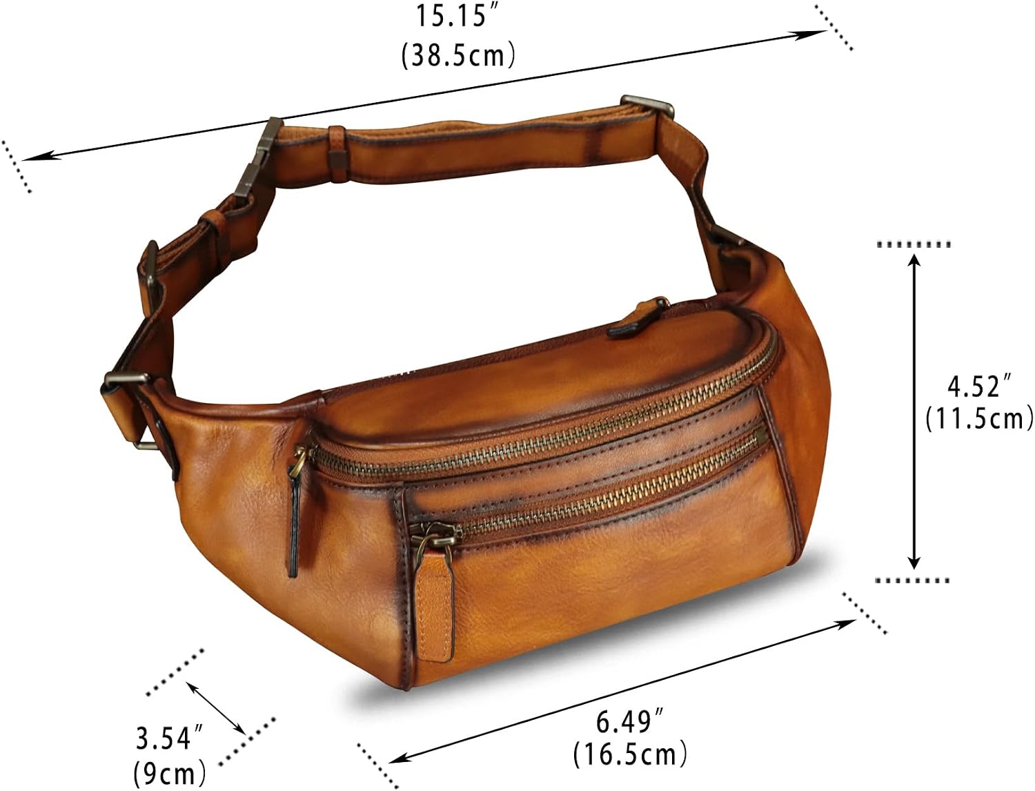 Genuine Leather Fanny Pack for Women and Men Vintage Real Leather Waist Bag Hip Bum Crossbody Sling Bags (Brown)