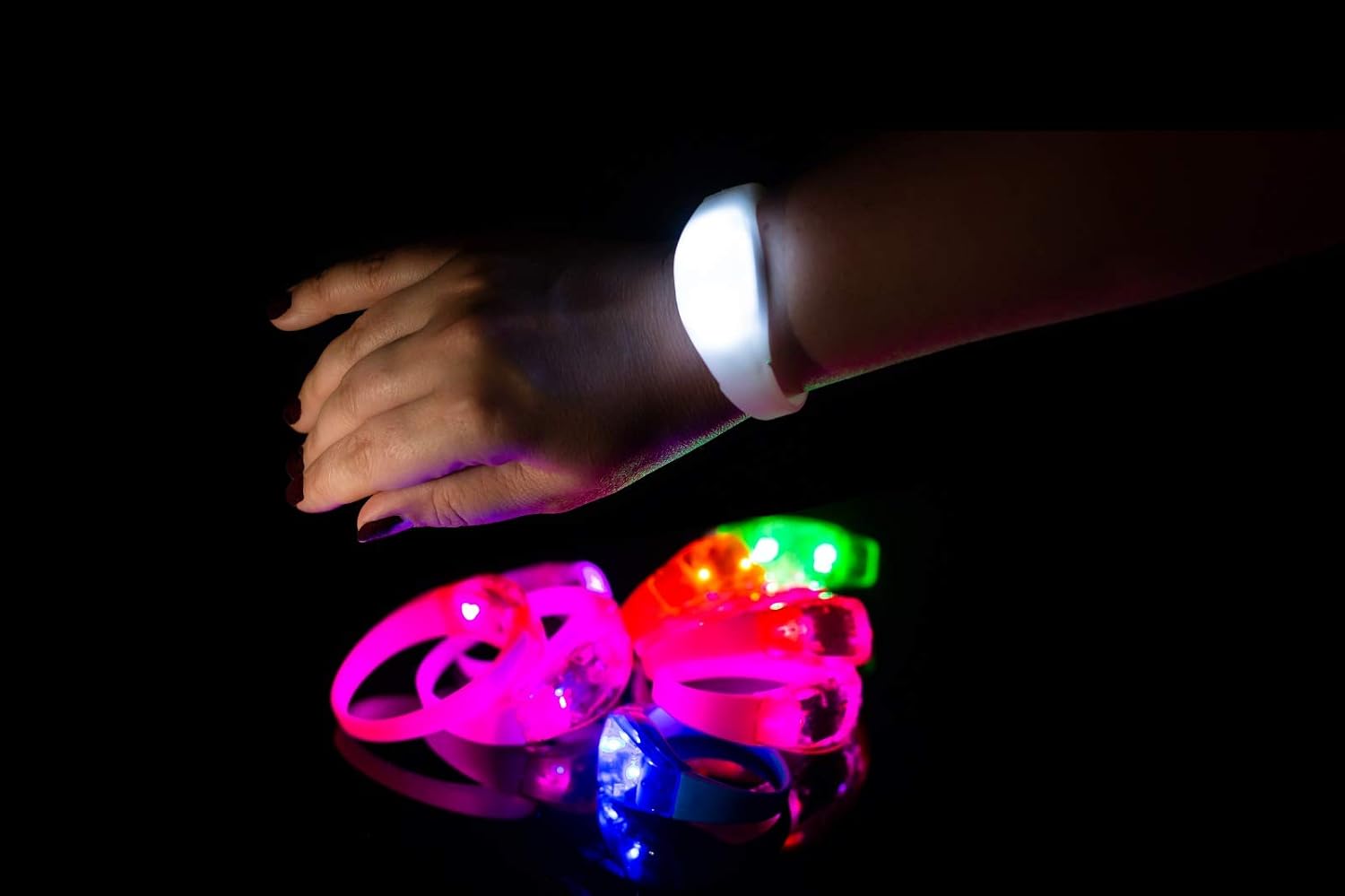 Sound Activated LED Glow Bracelets (42 Pack) - Music Reactive Flashing Lights - Kids & Adults Party Favors for Concerts, Festivals, Birthdays & Night Events