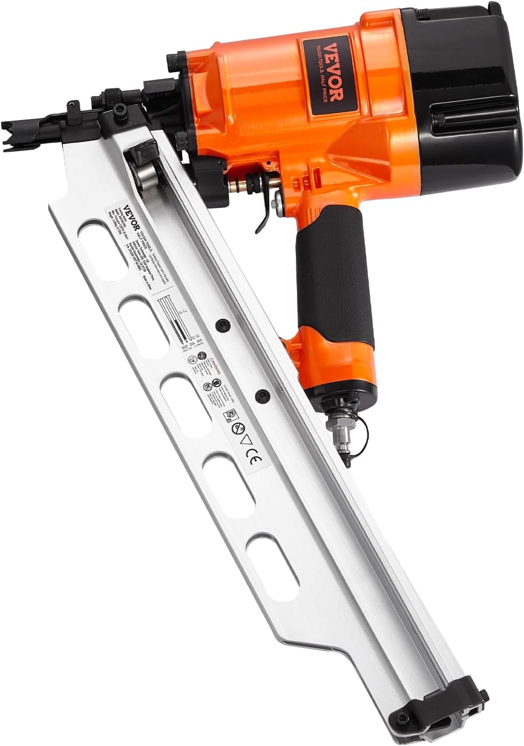 VEVOR Framing Nailer, 2' to 3-1/2' 21 Degree Full Round Head Pneumatic Framing Nailer with Dual Trigger Modes & Tool-Less Depth Adjustment, 80-120PSI Pro Air Nail Gun for Framing Flooring Decking