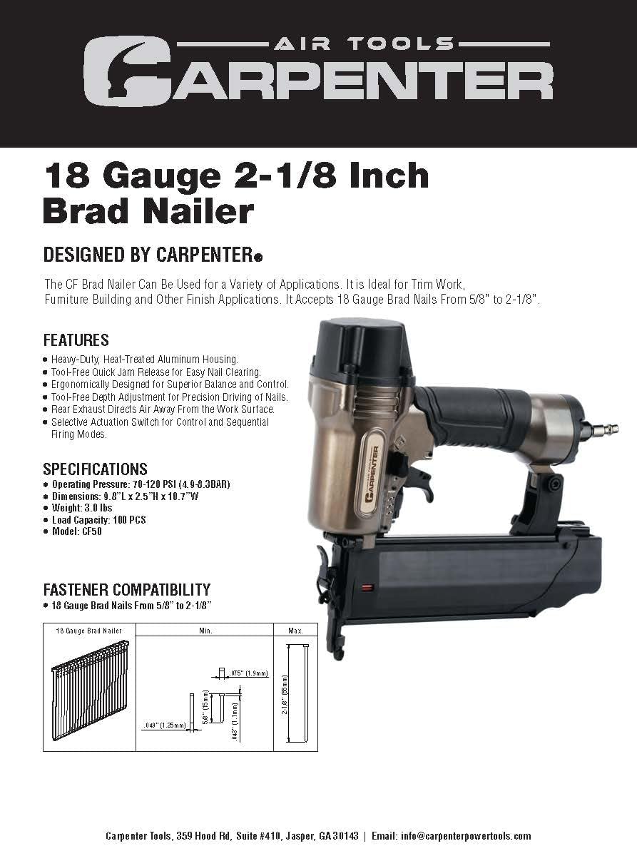 Carpenter Finish Nailer Bundle-CFN64 16 Ga Straight Finish Nailer-CF1565 15 Ga Finish Nailer-CF50 Brad Nailer-CP635 Pinner