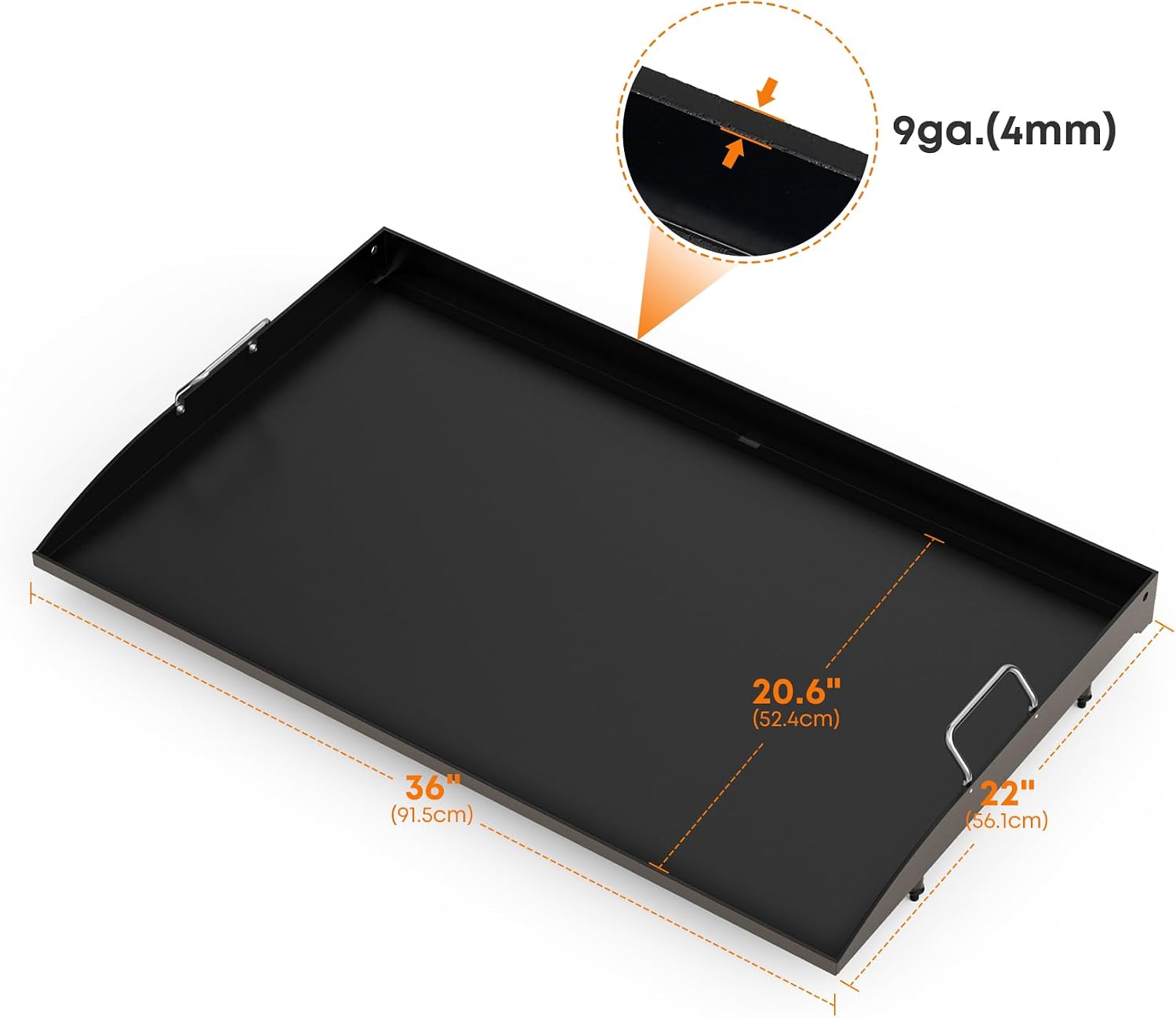 Stanbroil 36 Inch Flat Top Griddle Replacement Top for Blackstone 36' 4-Burner Gas Grill Cooking Station, Ceramic Coated Steel Griddle Top Replacement with Rear Grease System, Black