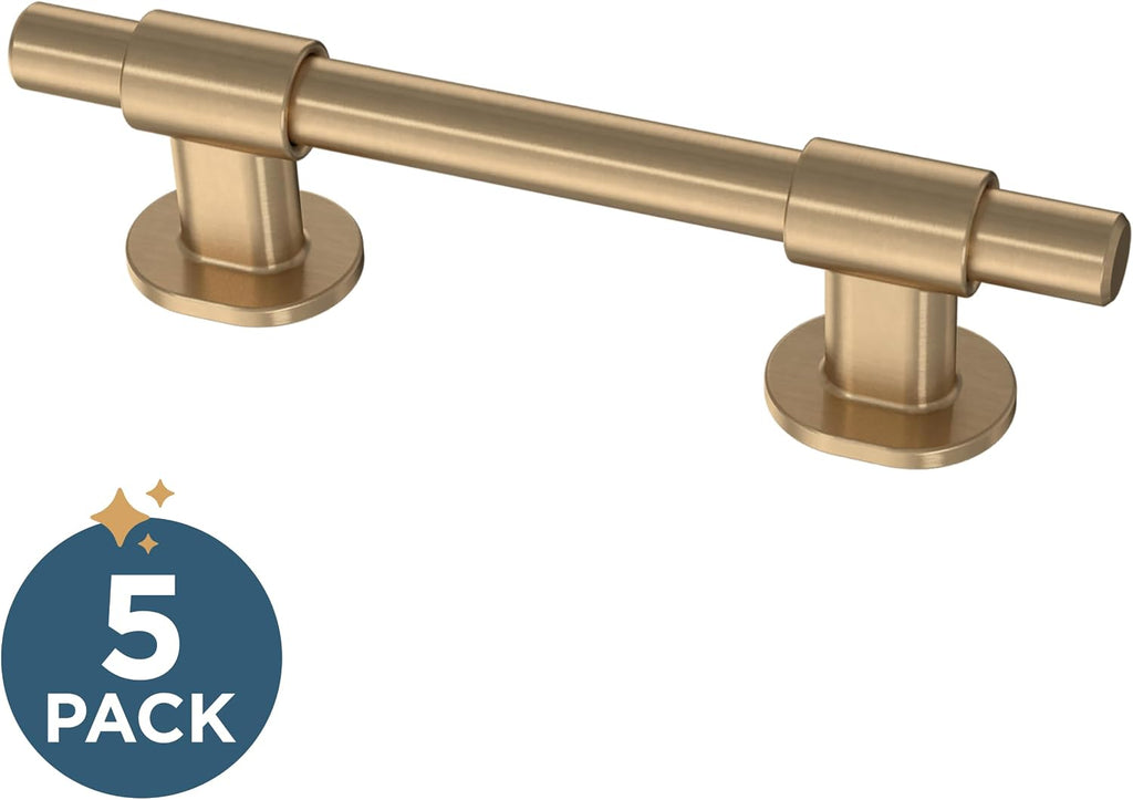 Franklin Brass Champagne Bronze Gold Cabinet Handles Adjustable Drawer Pulls for Kitchen Cabinet Knobs Dressers and Cupboards Fits 1-3/8 to 4' (35–102mm) Hole Center,Adjusta-Pull™,5 Count,(Pack of 10)