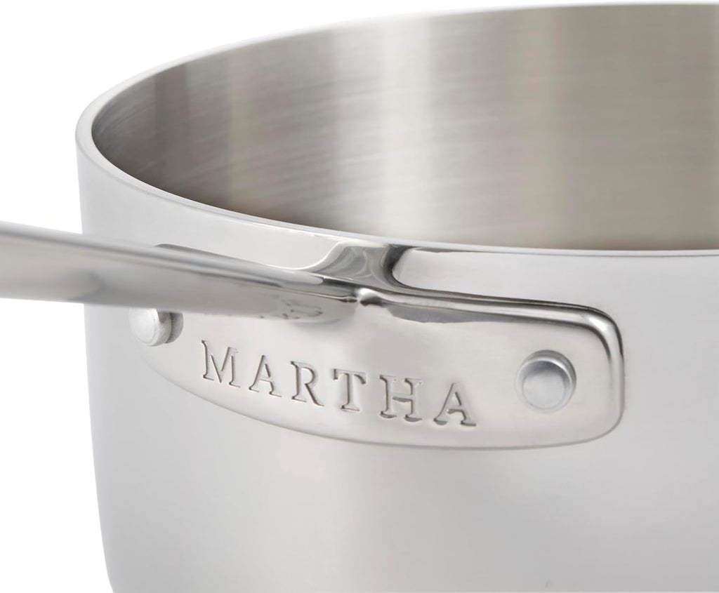 Martha by Martha Stewart 2-Quart Triply Stainless Steel Saucepan w/Lid