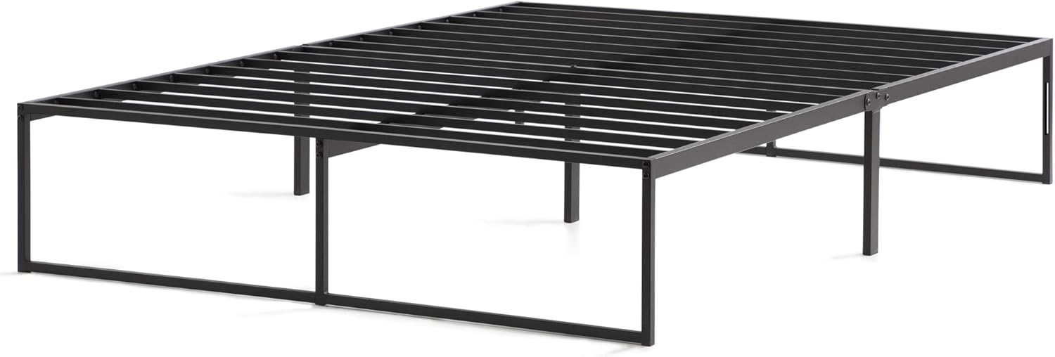 Linenspa Folding Metal Platform Bed Frame - Easy Assembly - Sturdy Steel - No Box Spring Needed - Underbed Storage - Mattress Foundation - 14' High - Traditional Design - King Size