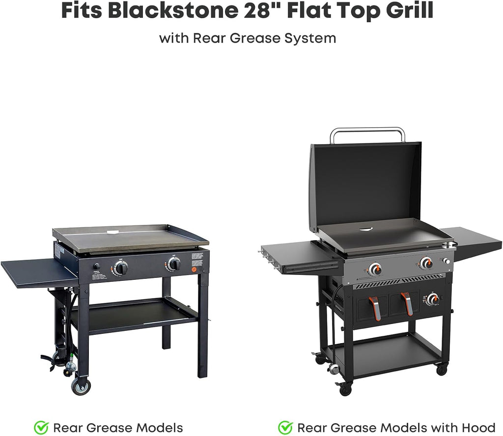 Stanbroil 28 Inch Flat Top Griddle Replacement Top for Blackstone 28' 2-Burner Gas Grill Cooking Station, Ceramic Coated Steel Griddle Top Replacement with Rear Grease System, Black