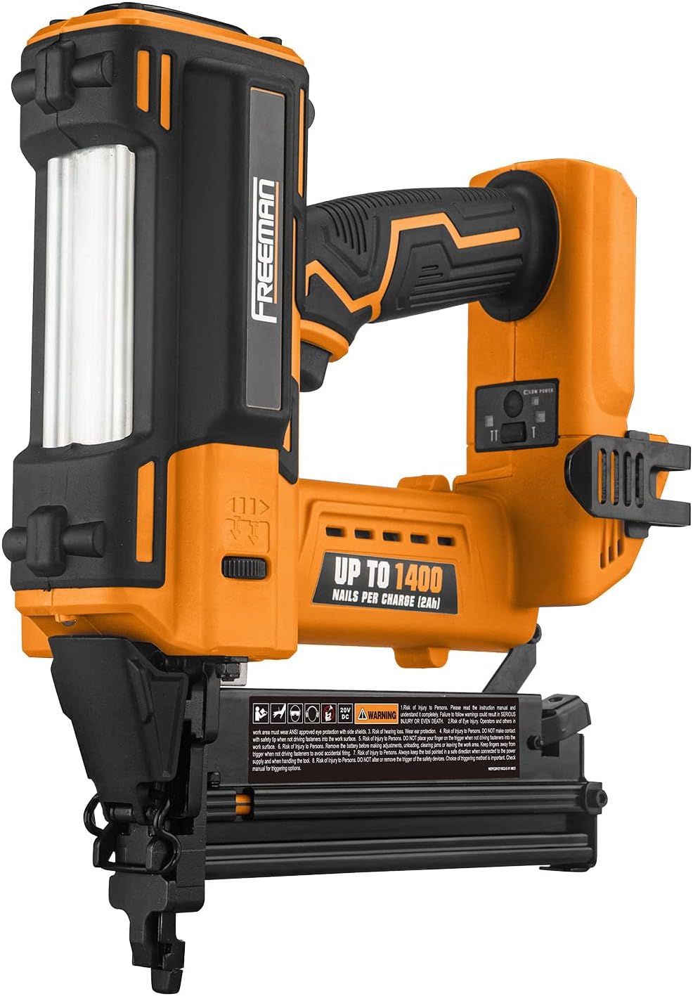 Freeman PE20VT2118 20 Volt Cordless 2-in-1 18-Gauge Nailer/Stapler (Tool Only) – 1400 Shots per Charge