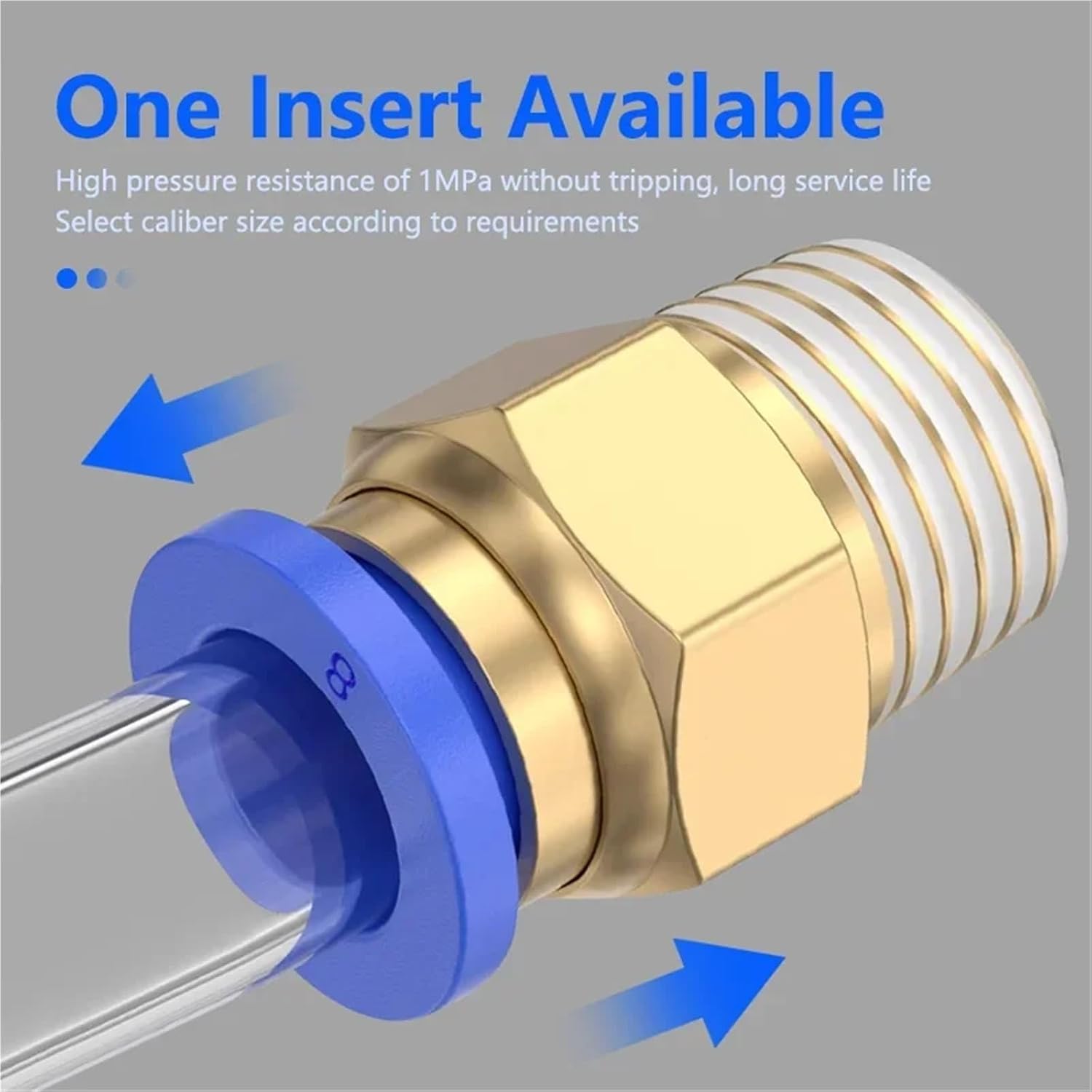 50Pcs PC Air Pneumatic Fitting 4mm 6mm 8mm 10mm 12mm Thread 1/4 1/2 1/8 3/8 Hose Fitting Tube Push Pressure 4-M5 6-M5(PC10-04)