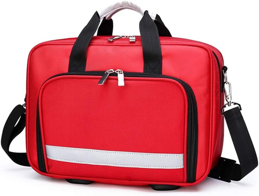 First Aid Kit Bag with Shoulder Strap, Emergency Survival Trauma Insulin Cold Storage with Labeled Compartments, Large-Capacity Outdoor Waterproof Rescue