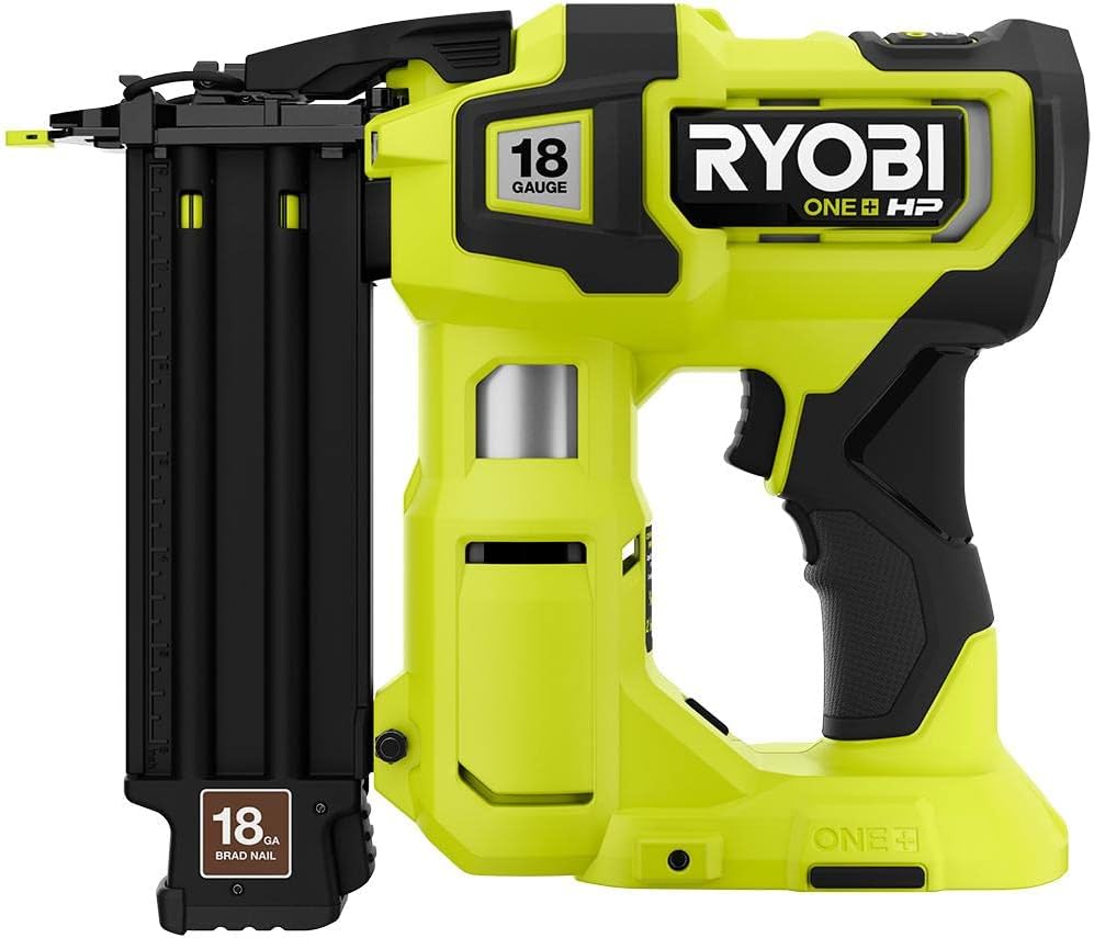 RYOBI ONE+ HP 18V 18-Gauge Brushless Cordless AirStrike Brad Nailer P322 (Tool Only) (Renewed)