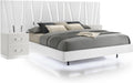 New Classic Furniture Europa Wood Bedroom Set with King Bed and 2 Nightstands w/Panels, White