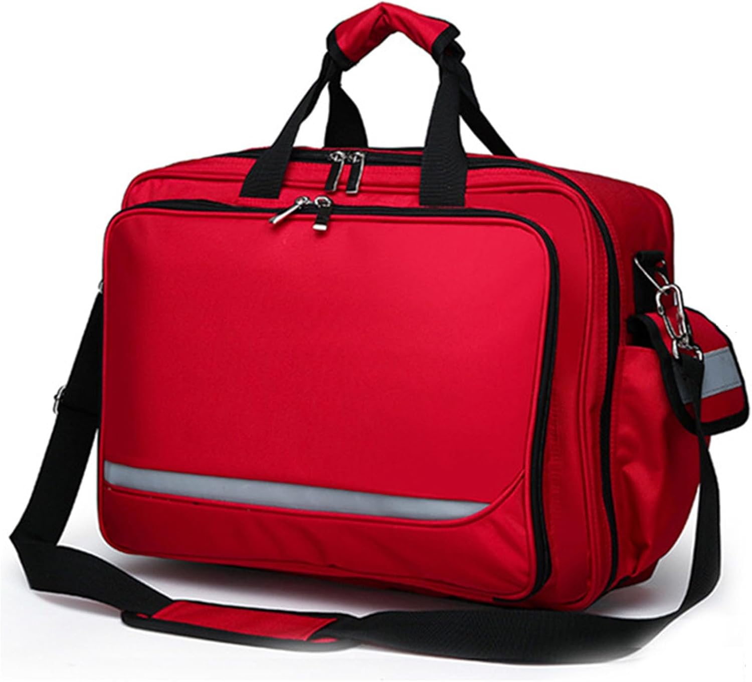 Compact Professional First Aid Kit, Portable Medical Visit Shoulder Bag, Multi-Compartment Supplies Refrigerated Storage(Red)