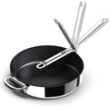 Joseph Joseph Space Steel 11' Nonstick Stainless-Steel Frying Pan Skillet with Folding Handle, Ceramic Coating, Induction & Oven Safe