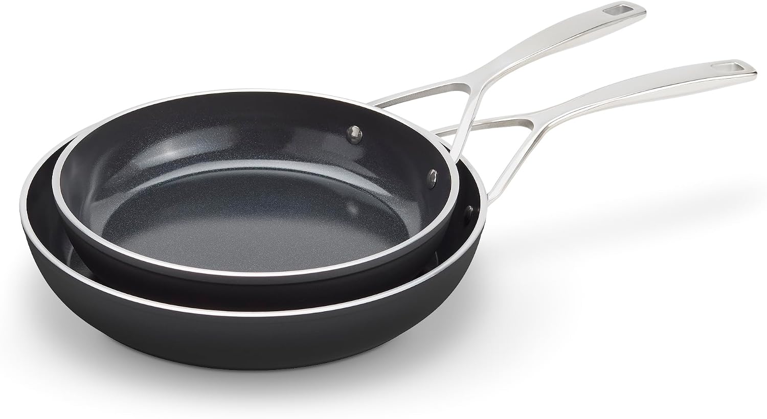 Demeyere AluPro 5, Ceramic 2-pc Aluminum Nonstick Fry Pan Set, 9.5' and 11', Ceramic Nonstick Coating, Lightweight Construction, Compatible with all Cooking Surfaces