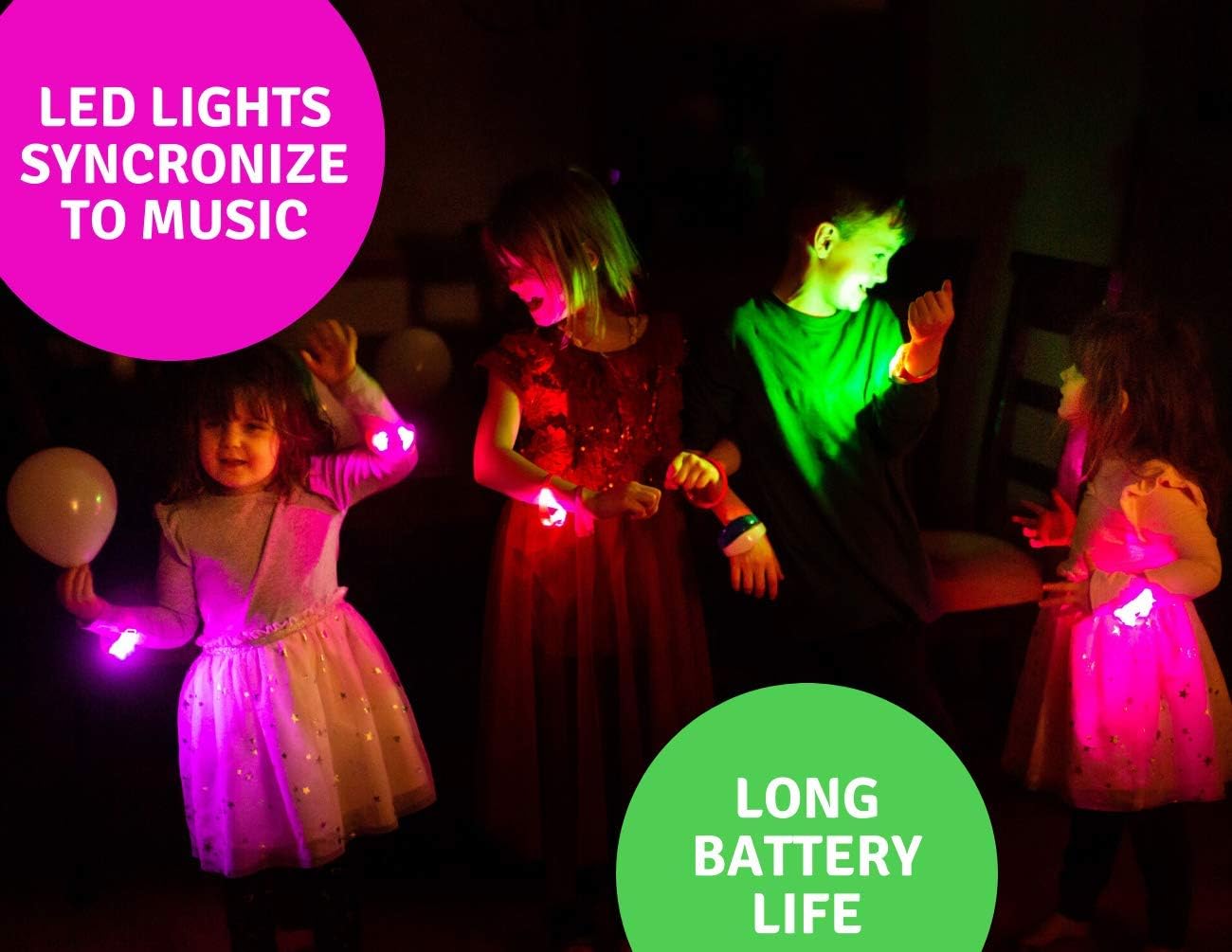 Sound Activated LED Glow Bracelets (42 Pack) - Music Reactive Flashing Lights - Kids & Adults Party Favors for Concerts, Festivals, Birthdays & Night Events