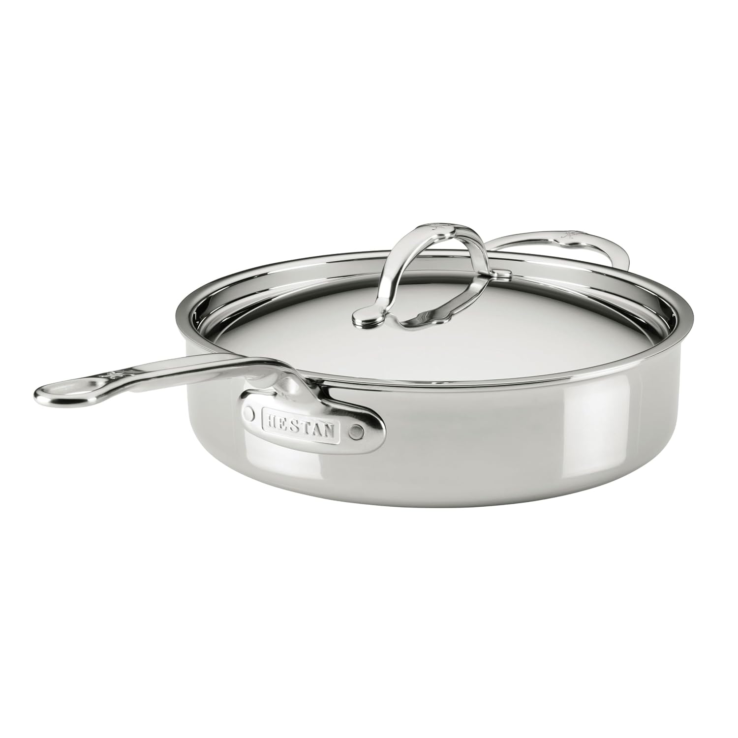 Hestan ProBond Luxe 3.5-Quart Sauté Pan with Lid, Professional Clad Stainless, ProCore Tri-Ply Clad Construction, Polished Exterior, Induction & Oven Safe