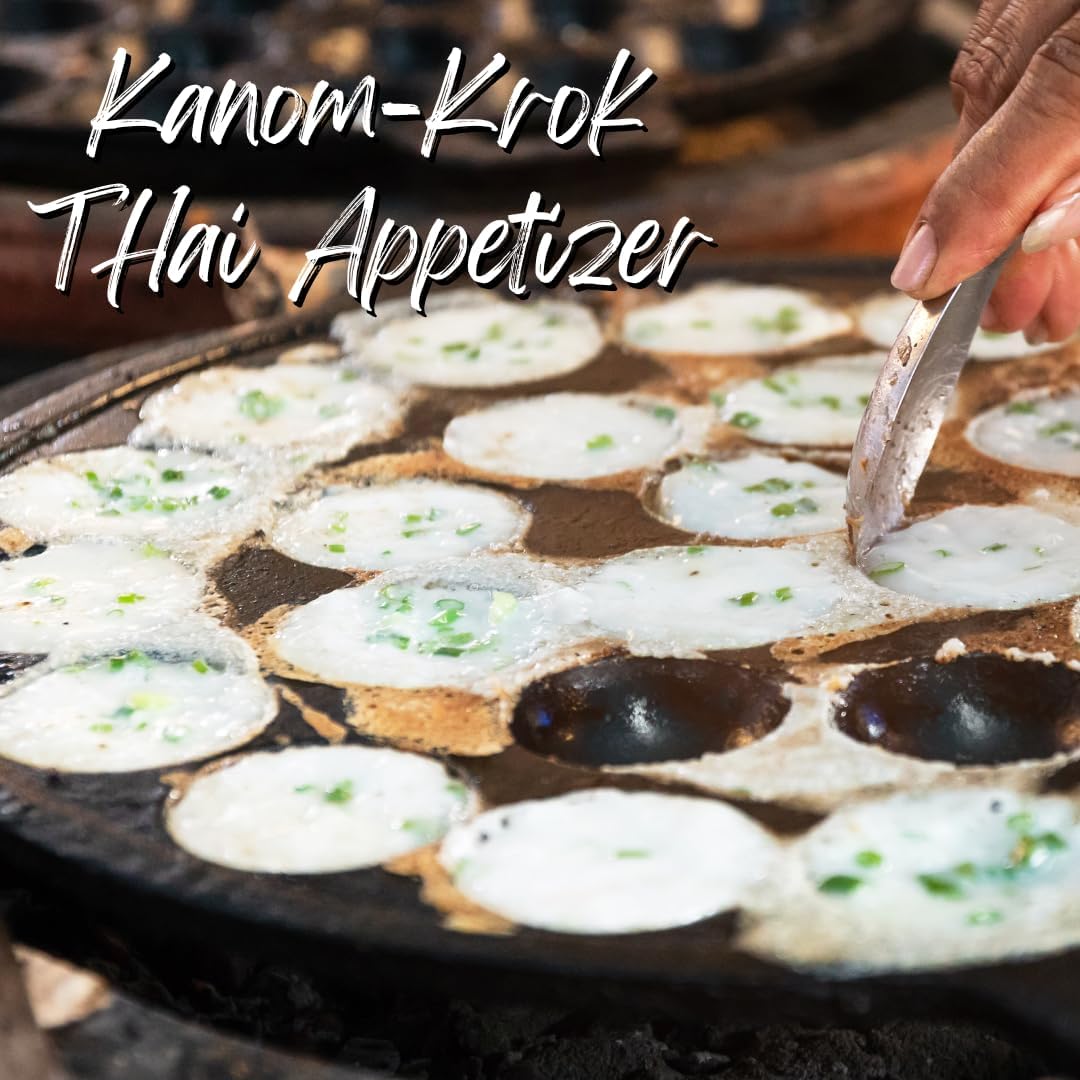 Kanom Krok Thai Coconut Pancake Pan, Takoyaki Maker, Heavy 28 Holes Cast Iron Grill pan Combination Thai Cooking Equipment
