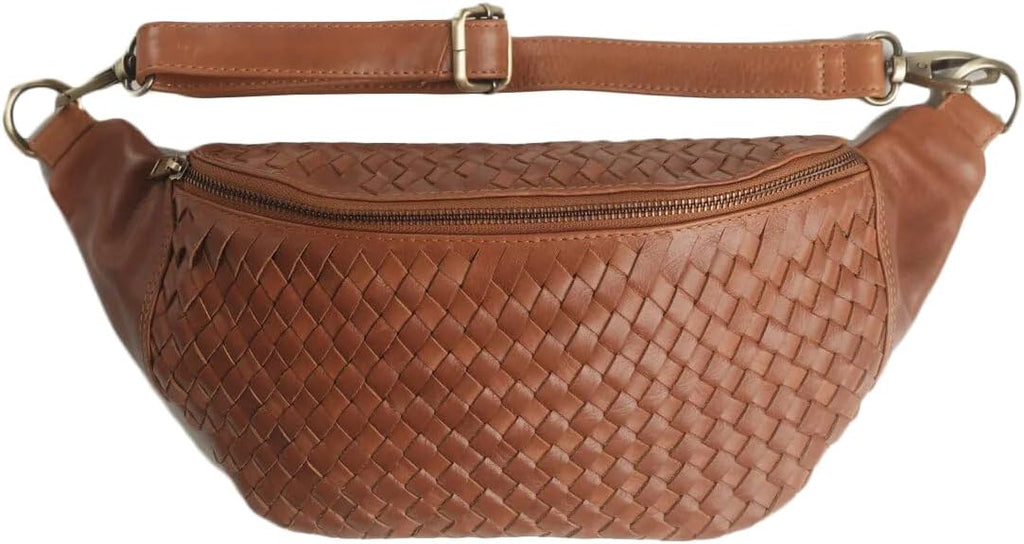 ROMFRE HALEIWA Cowhide Leather Sling Bag Crossbody,Removable Strap Main Compartment,Interior Zip Pocket 4 Slots Rear Pocket