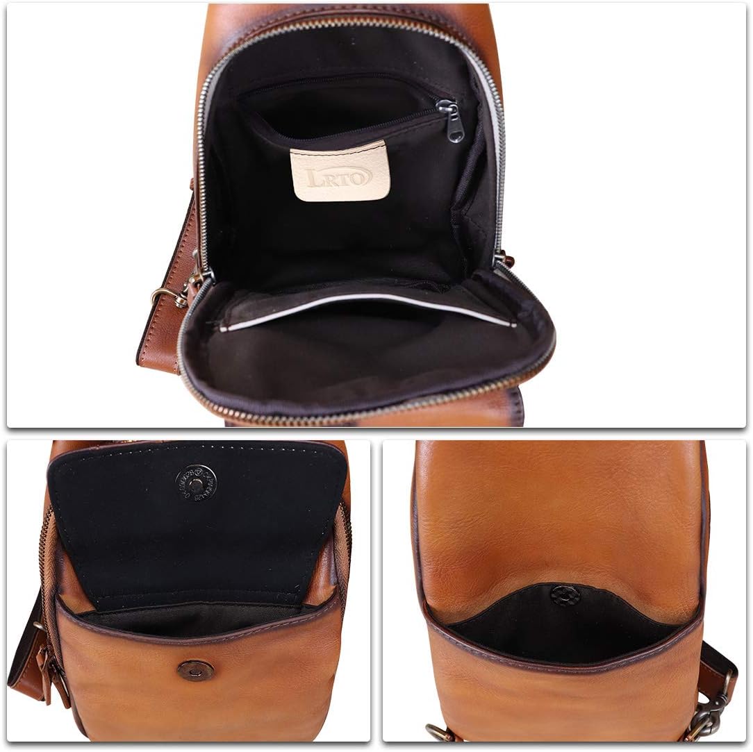 Genuine Leather Sling Bag - Handmade Leather Backpack for Women and Men - Crossbody, Chest Bag