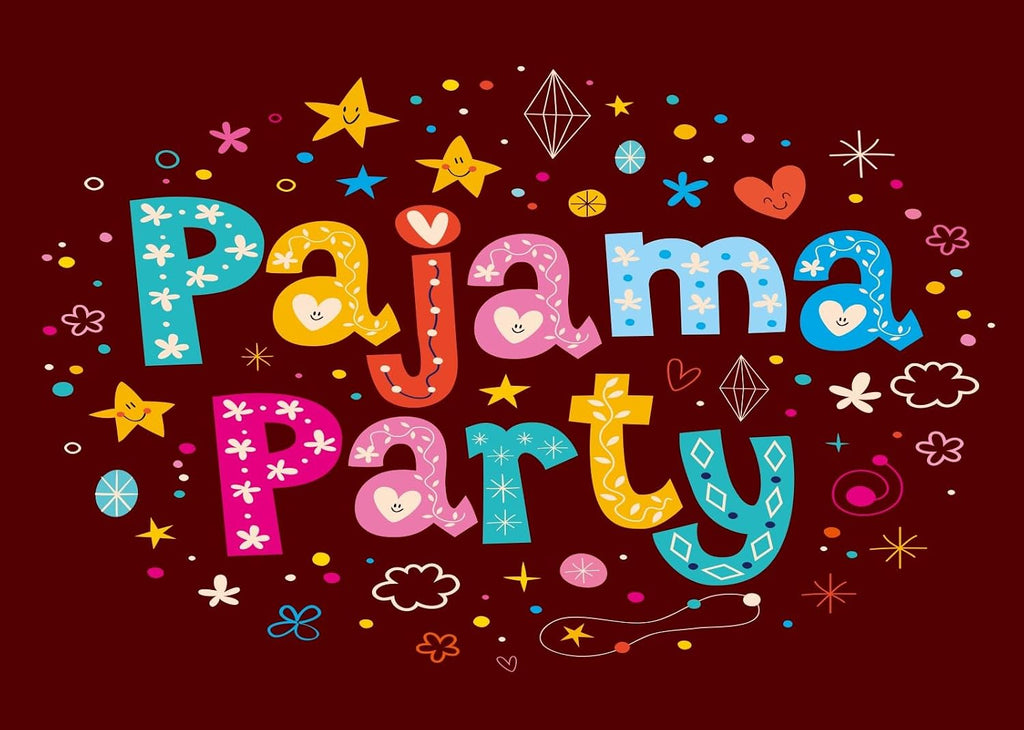 BELECO 20x10ft Fabric Pajama Party Backdrop Slumber Party Sleepover Decorations Background Banner Kids Girls Birthday Party Decorations Photoshoot Studio Props