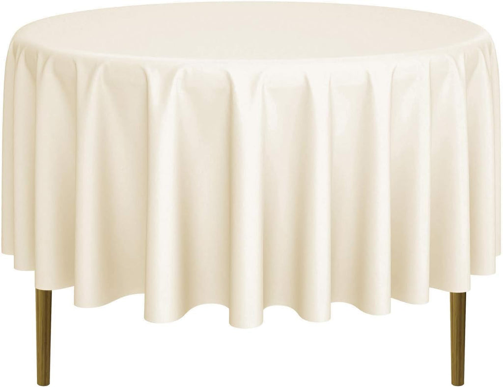 Lann's Linens - 20 Premium 90' Round Tablecloths for Wedding/Banquet/Restaurant - Polyester Fabric Table Cloths - Ivory