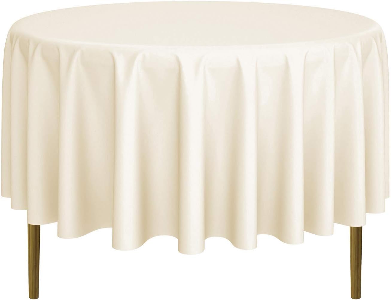 Lann's Linens - 20 Premium 90' Round Tablecloths for Wedding/Banquet/Restaurant - Polyester Fabric Table Cloths - Ivory