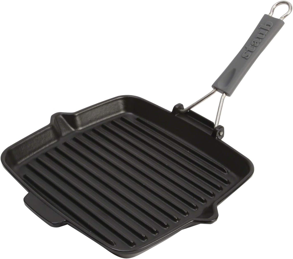 Staub Cast Iron 9.5' Square Folding Grill - Matte Black
