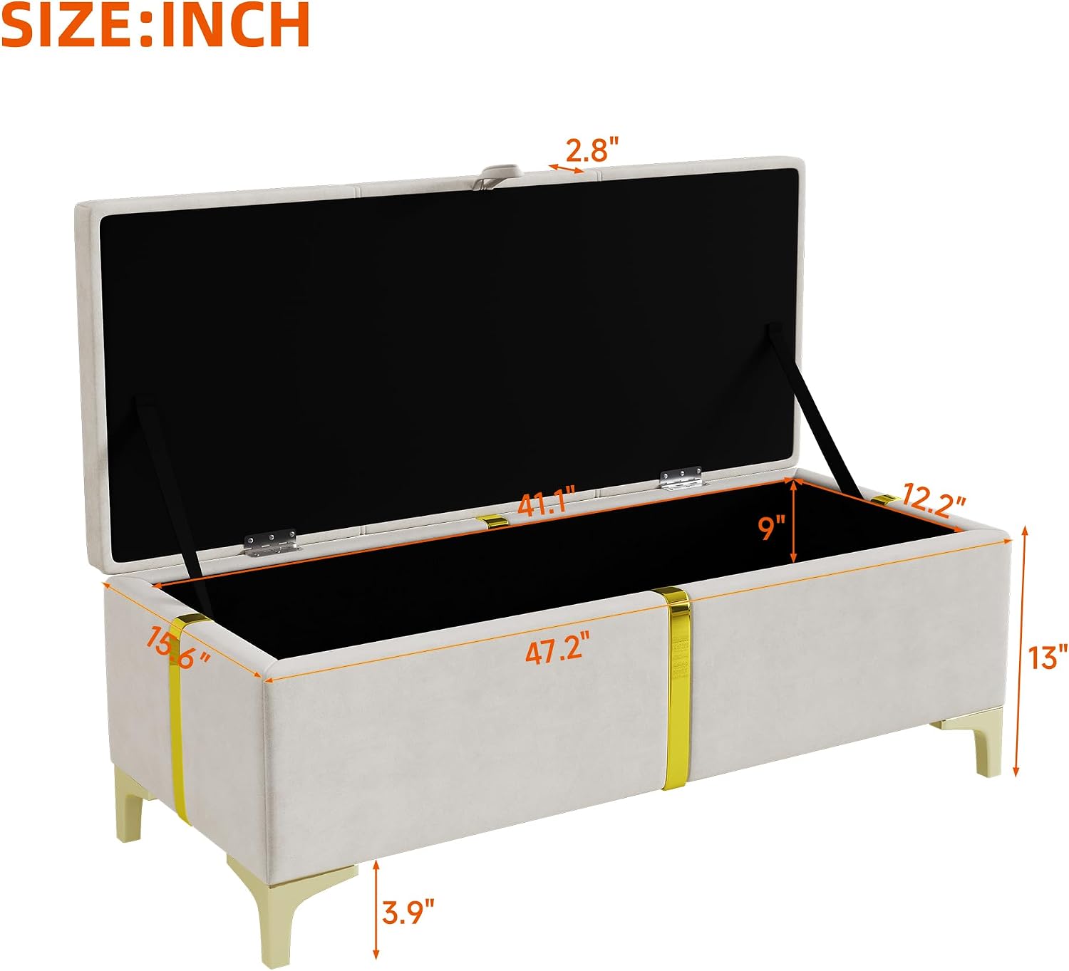 JIJIWANG 2-Piece Bedroom Sets, Queen Size PU Upholstered Platform Bed with Hydraulic Storage Ottoman, Wood Platform Bed Frame with Metal Legs, Storage Ottoman for Kids Teens Adults Bedroom, Beige