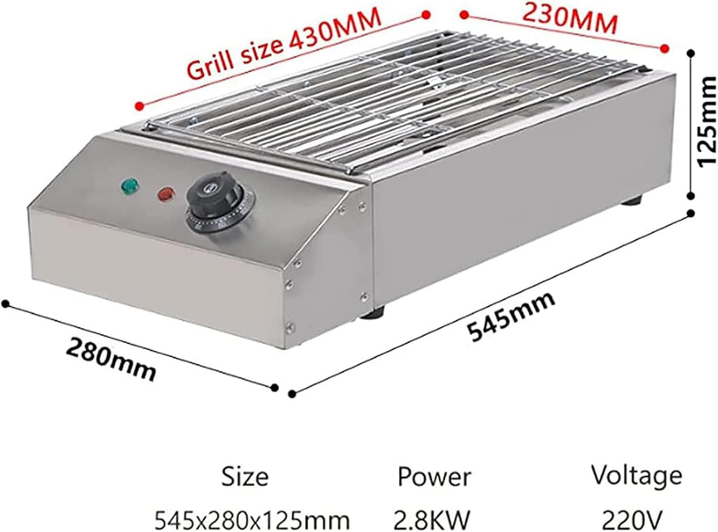 Electric Table Top Griddle, Commercial Indoor Cooking Grill with Water Filled Drip Tray & Temperature Control, Smokeless Portable BBQ Barbecue Grill, Fast Heating