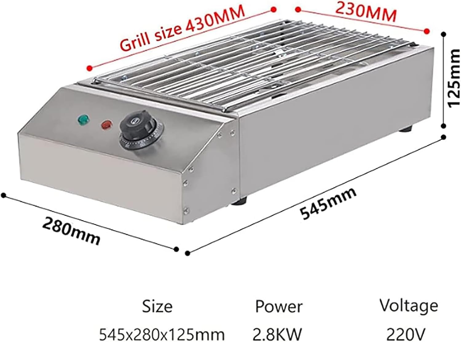 Electric Table Top Griddle, Commercial Indoor Cooking Grill with Water Filled Drip Tray & Temperature Control, Smokeless Portable BBQ Barbecue Grill, Fast Heating