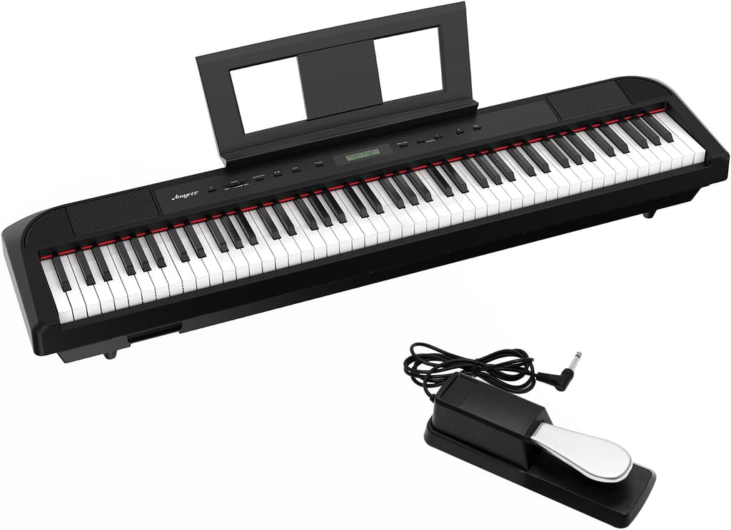 88 Key Weighted Digital Piano – Portable Hammer-Action Electric Piano with Full-Size Keys, Powerful Speakers, Bluetooth Function & Professional Practice Features for Home Studio