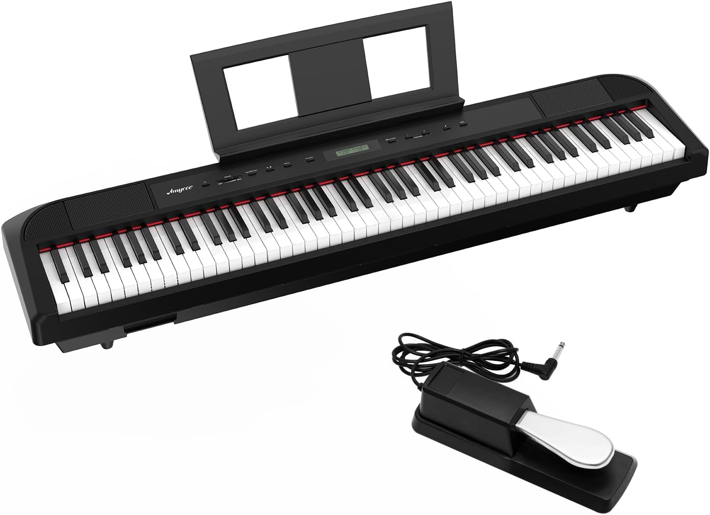 88 Key Weighted Digital Piano – Portable Hammer-Action Electric Piano with Full-Size Keys, Powerful Speakers, Bluetooth Function & Professional Practice Features for Home Studio