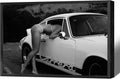 Vintage Supercar 911 Poster Sports Car Lover Canvas Wall Art Black And White Fashion Photography Sexy Women Prints Painting For Living Room Bedroom Apartment Wall Decor 24x36in Framed