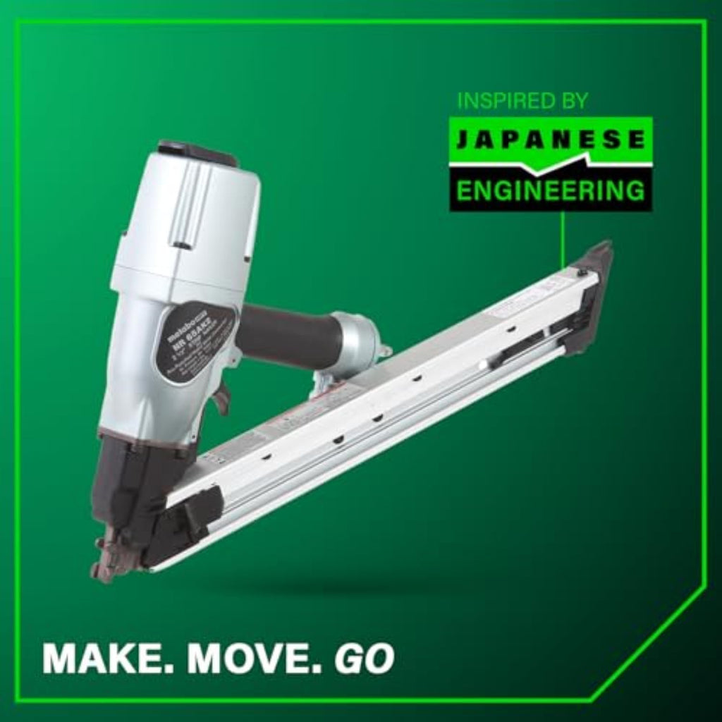 Metabo HPT Strap-Tite Strip Nailer, Pro-Preferred Pneumatic Power Nailers for Metal Connectors, Lightweight 6.4 lbs Fastening Tool, 36° Precision Fastening System, 1-1/2″ to 2-1/2″ Fasteners, NR65AK2
